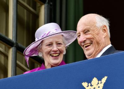 King Harald V of Norway (1991-present) and Queen Margarethe II of Denmark (1972-2024)
